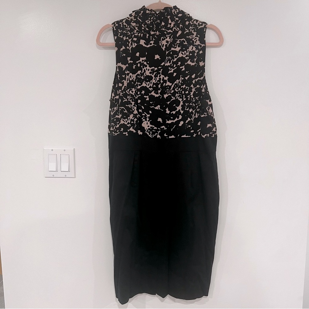 Taylor Women’s Sz 14 Black and Cream Sleeveless Cocktail Dress - Picture 2 of 9